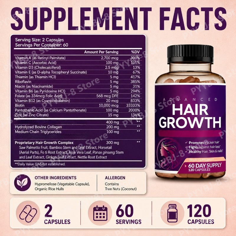 Витамины для волос для женщин  – обзор и цена Biotin Hair Growth